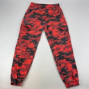 Vintage Y2K V.I.P. Juniors Size 9/29 Camo Military Cargo Pocket Jogger Pants